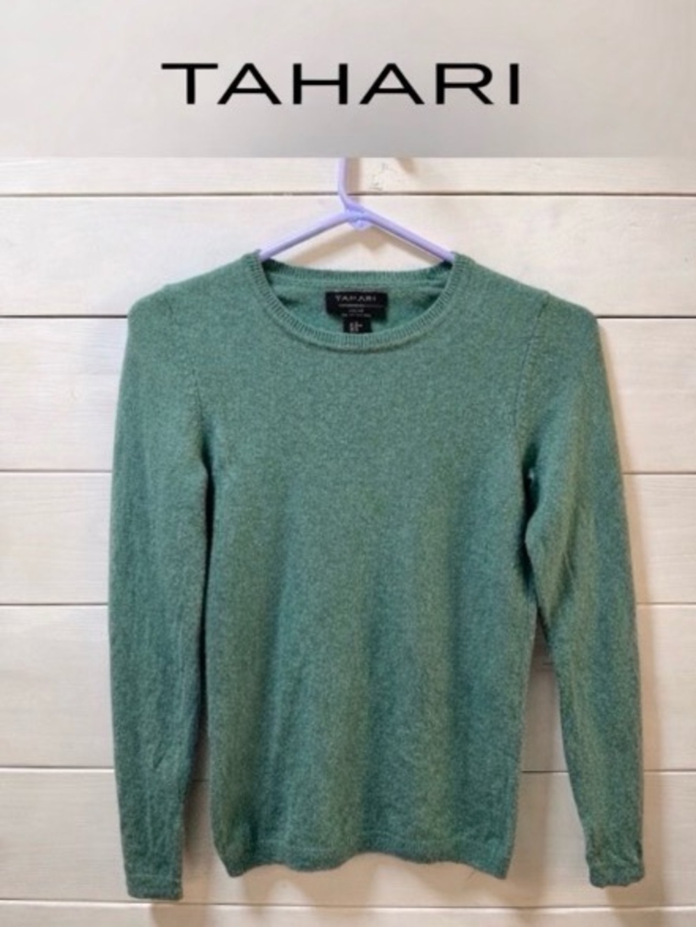 TAHARI Green Cashmere Sweater XS